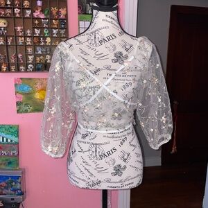 Windsor Sheer White Floral Blouse